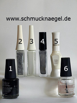 Produkte für das Motiv 'French mit Nailart Pen, Liner und Nagellack' - Nagellack, Nailart Liner, Nailart Pen