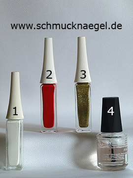 Produkte für das Karneval French Motiv mit Karos in rot und weiß - Nailart Liner