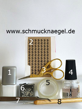 Produkte für das Motiv mit Nail-Tattoos und Strasssteine - Nagellack, Nail-Tattoos, Strasssteine, Spot-Swirl