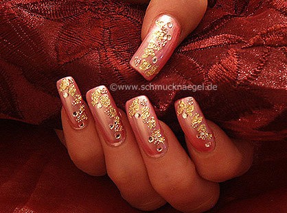 Fullcover in rosa mit Blattgold