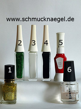 Produkte für das French Motiv mit Nailart Pen und Liner - Nagellack, Nailart Liner, Nailart Pen