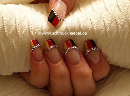 Deutsche Nationalflagge als Fingernagel Motiv