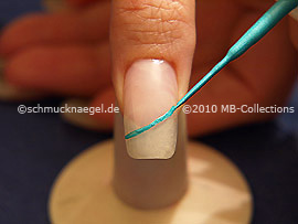 Nailart Liner in der Farbe türkis