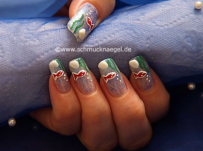 Aquarium Nailart Motiv für die Fingernägel