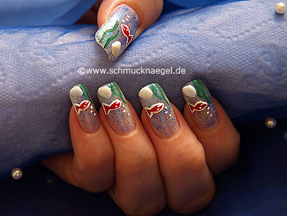 Aquarium Nailart Motiv für die Fingernägel