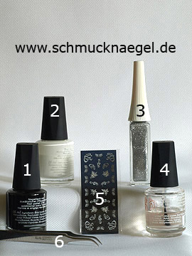 Produkte für die Dekoration der Nägel mit Nailart Sticker - Nagellack, Nailart Liner, Nail Sticker