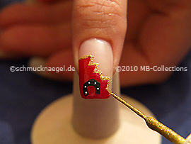 Nailart Liner in der Farbe gold-glitter