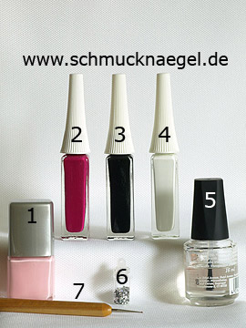 Produkte für das Fingernagel Motiv mit Pailletten - Nagellack, Nailart Liner, Pailletten, Spot-Swirl