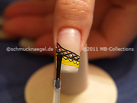 Der Klarlack schützt das Design