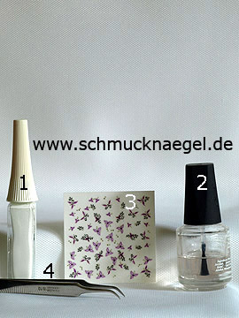 Produkte für das Motiv mit 3D Blumen Aufkleber zum verzieren der Fingernägel - Nailart Liner, 3D Nail Sticker