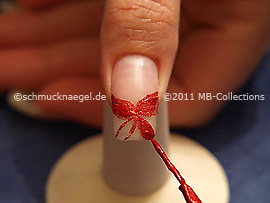 Nailart Liner in der Farbe rot-glitter