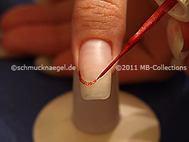 Nailart Liner in der Farbe rot-glitter