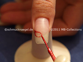 Nailart Liner in der Farbe rot-glitter