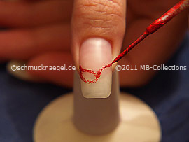 Nailart Liner in der Farbe rot-glitter