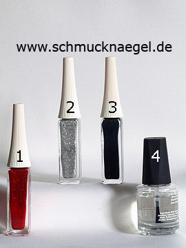 Produkte für das Glitter Motiv für die Fingernägel - Nailart Liner