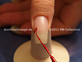 Nailart Liner in der Farbe rot-glitter