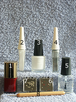 Produkte für das Motiv Party Nägel - Nagellack, Strasssteine, Nailart Liner, Spot-Swirl, Klarlack