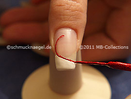 Nailart Liner in der Farbe rot-glitter