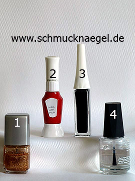 Produkte für das Motiv 'Valentinstag Herz mit Nagellack in kupfer-glitter' - Nagellack, Nailart Pen, Nailart Liner
