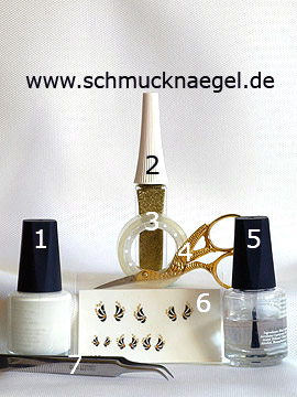 Produkte für das Motiv 'Sticker mit Strasssteinen und Nagellack' - Nagellack, Nailart Liner, Nail Sticker