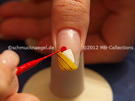 Nailart Liner in den Farben rot, lavendel und weiß