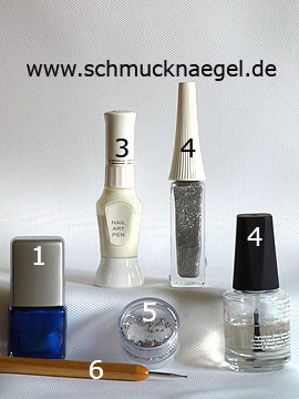 Produkte für das French Design mit Strasssteinen - Nagellack, Nailart Pen, Nailart Liner, Strasssteine, Spot-Swirl