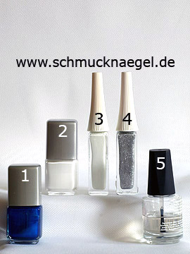 Produkte für das Maritim Fingernagel Design mit Nagellacken - Nagellack, Nailart Liner