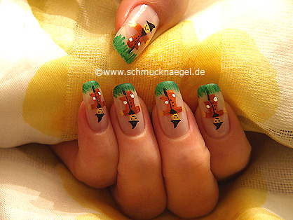 Vogelscheuche als Fingernagel Design