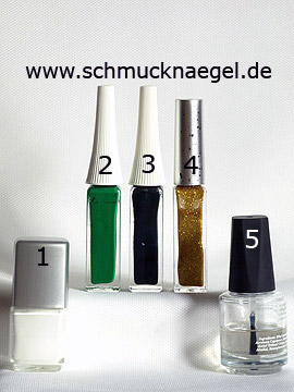 Produkte für das Design 'Gecko als Motiv für die Fingernägel' - Nagellack, Nailart Liner