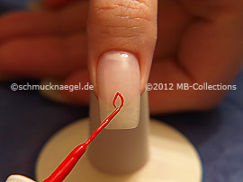 Nailart Liner in der Farbe rot