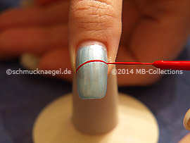 Nailart Liner in den Farben rot, orange, pink, gelb und blau