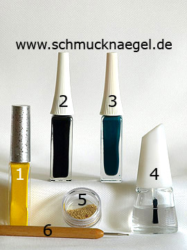 Produkte für die Osterglocke als Fingernagel Motiv - Nailart Liner, Nailart Bouillons, Spot-Swirl