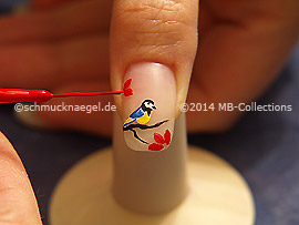 Nailart Liner in der Farbe rot