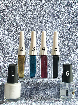 Produkte für das French Fingernagel Motiv - Nagellack, Nailart Liner, Klarlack