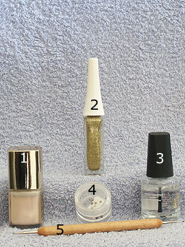 Produkte für das Motiv Hochzeit French Design - Nagellack, Nailart Liner, Strasssteine, Spot-Swirl, Klarlack