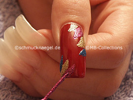 Nailart Liner in den Farben lila-glitter und silber-glitter