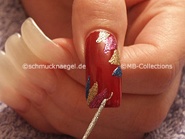 Nailart Liner in den Farben lila-glitter und silber-glitter