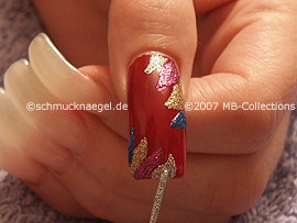 Nailart Liner in den Farben lila-glitter und silber-glitter