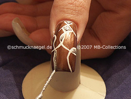 Nailart Liner in der Farbe silber-glitter