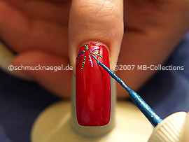 Nailart Liner in blau-glitter