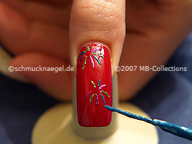 Nailart Liner in blau-glitter