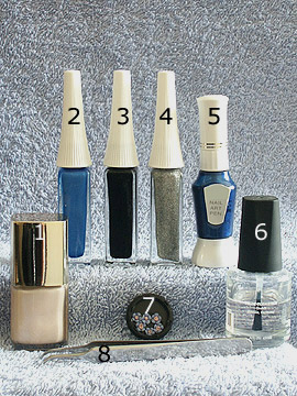Productos para motivo con flor ceramica - Esmalte, Flor ceramica, Nail art liner, Nail art pen, Pinzeta, Esmalte transparente
