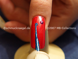 Nail art liner de color azul-Glitter