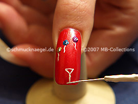 Nail art liner de color blanco