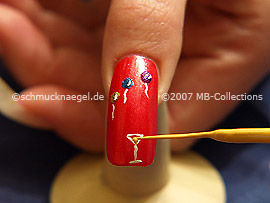 Nail art liner de color oro-metálico