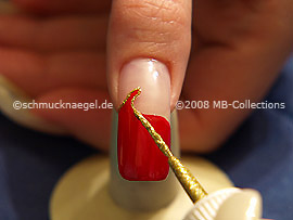 Nail art liner de color oro-Glitter