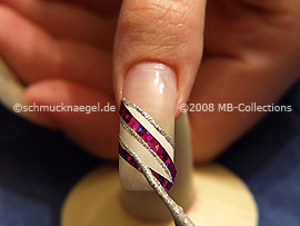 Nail art liner de color plata-Glitter