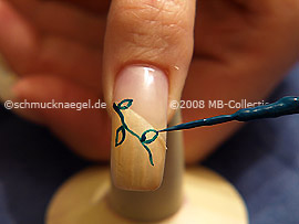 Nail art liner de color verde oscuro