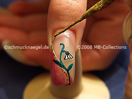 Nail art liner de color oro-Glitter