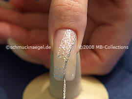 Nail art liner de color plata-Glitter